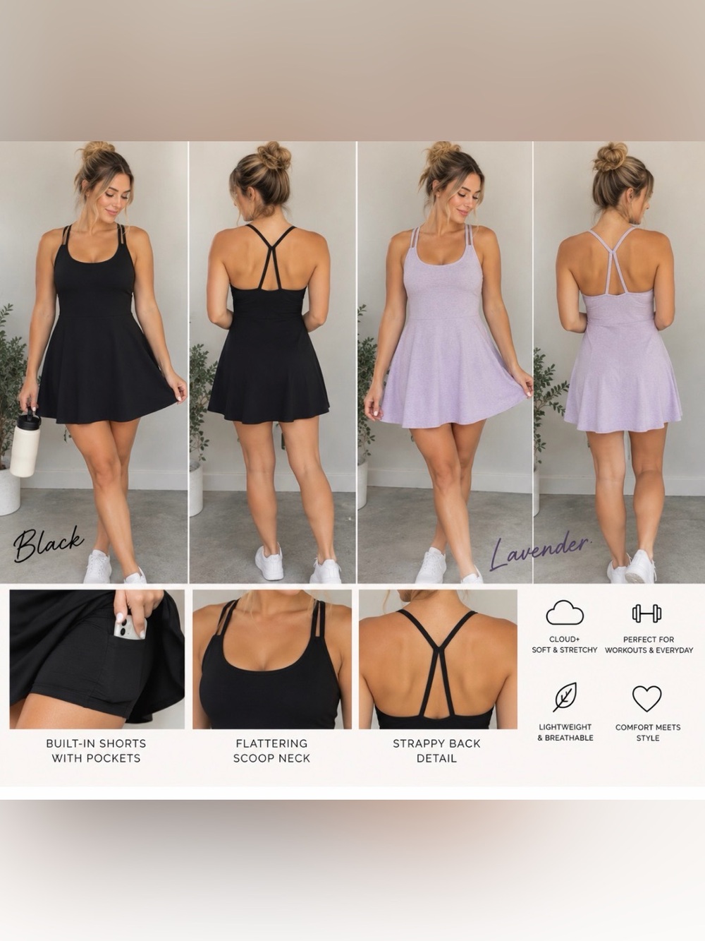 BUNDLE - Old Navy Active Cloud+ Athletic Dress